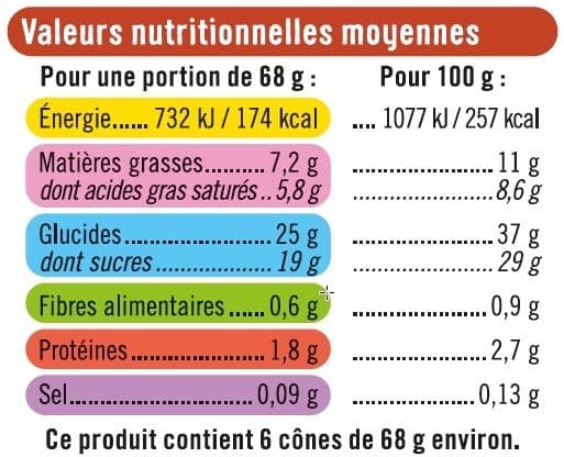 U Cônes glacés vanille pécan, x6 , 408g packshot