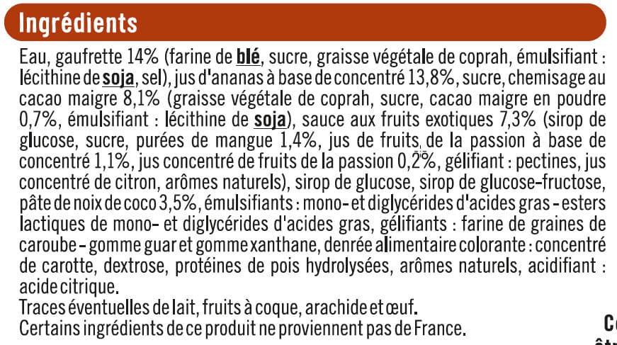 U Cônes glacés de sorbet noix de coco et ananas, x6, 408g packshot