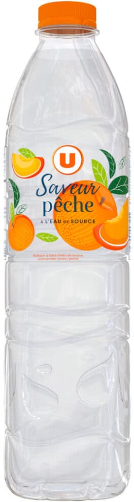 U Boisson à base d'eau de source aromatisée à la pêche packshot