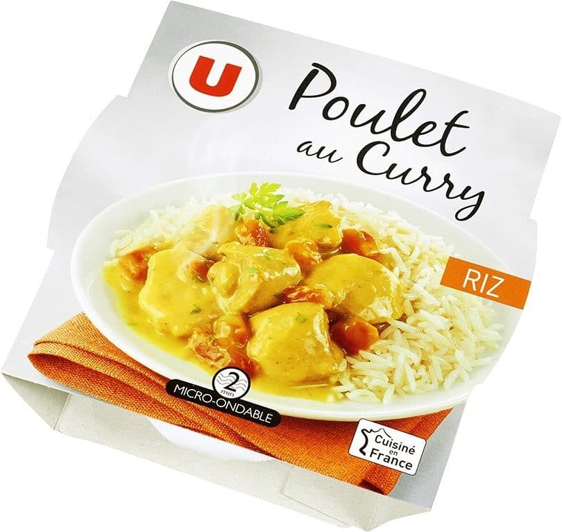 U Emincé poulet au curry+riz basmati packshot