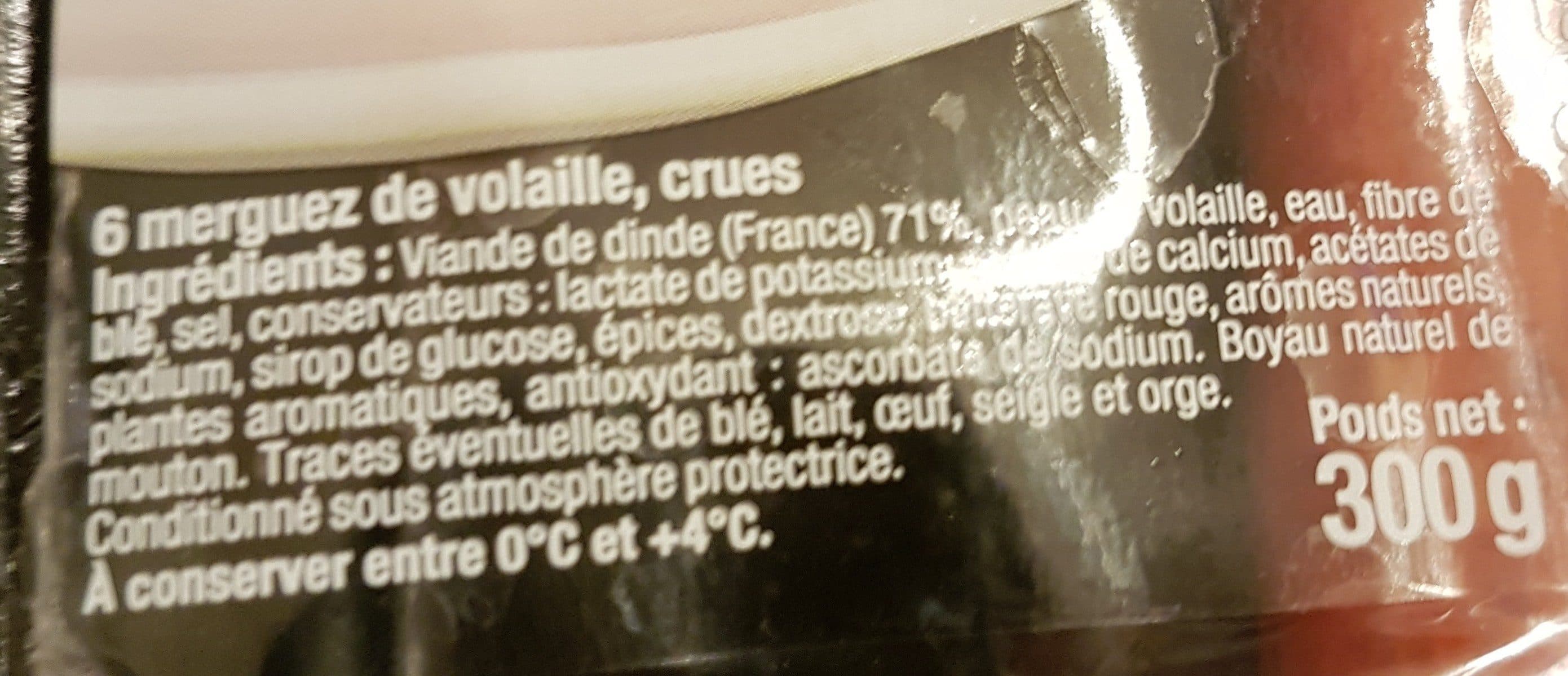 U Merguez de volaille, 6 pièces, 300g packshot