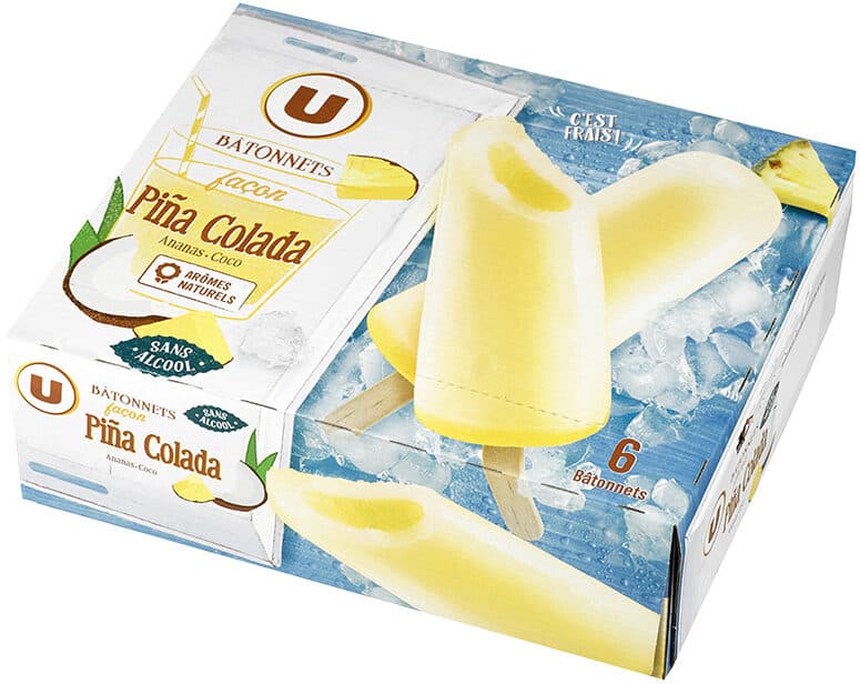 U Bâtonnets façon pina colada ananas coco packshot