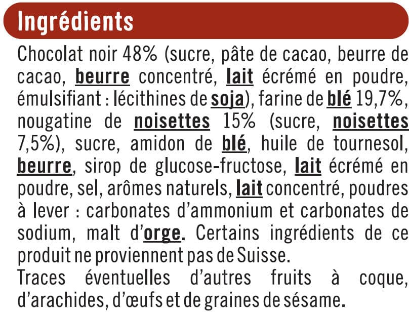 U Biscuits tablettes au chocolat noir et noisettes caramélisées packshot