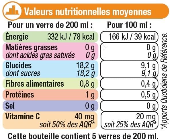 U Pur jus d'orange réfrigéré avec pulpe - Bouteille 1L packshot