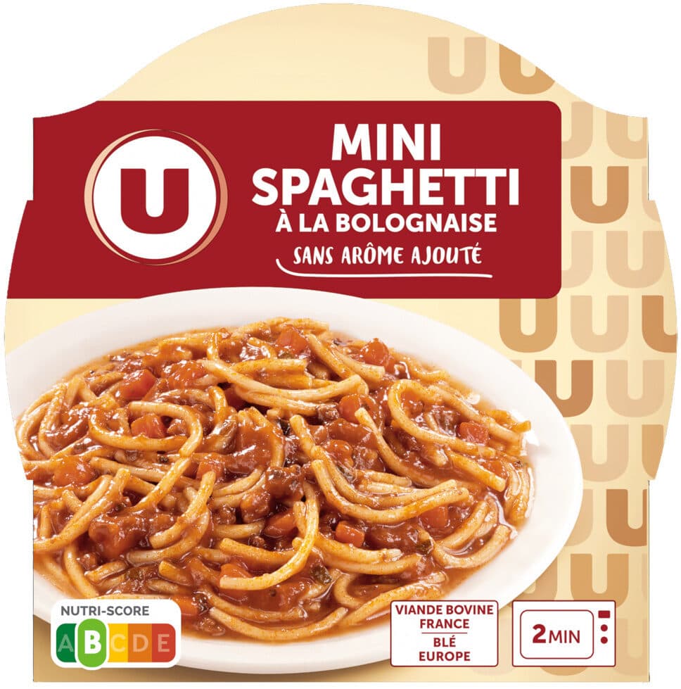U Spaghetti à la bolognaise barquette micro-ondable de 300g packshot