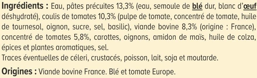 U Spaghetti à la bolognaise barquette micro-ondable de 300g packshot
