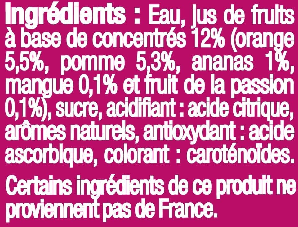 U Boisson aux fruits plate tropical packshot