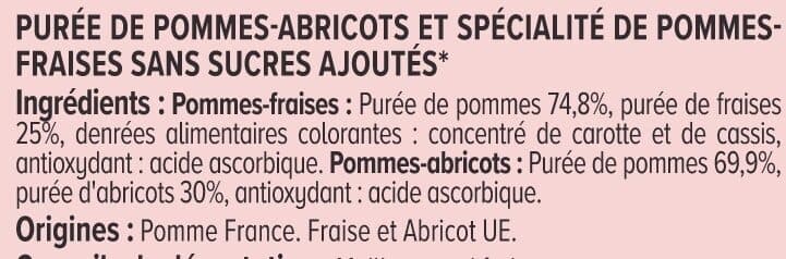U Dessert fruitier coupelle 6 pommes-abricots, 6 pommes-fraises sans sucre ajouté 12x100g packshot