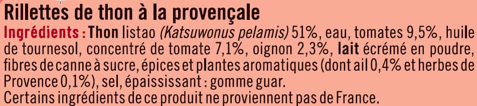 U Rillettes de thon péché à la ligne à la Provençale boîte de 125g packshot