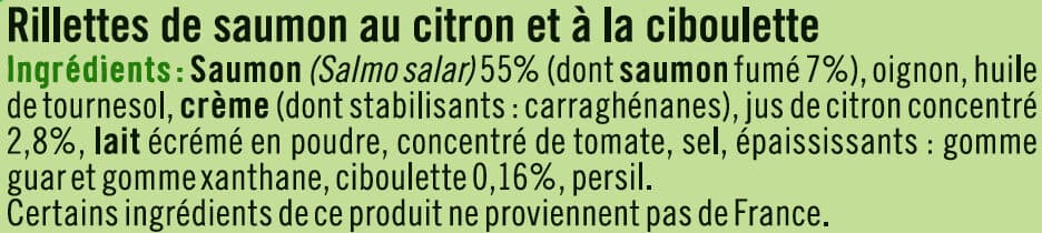 U Rillettes de saumon citron et ciboulette boîte de 125g packshot