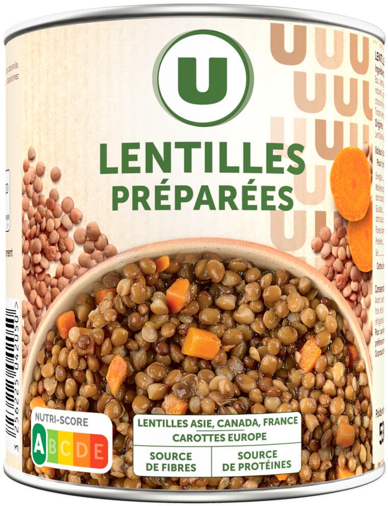 U Lentilles préparées - Boîte 530g packshot