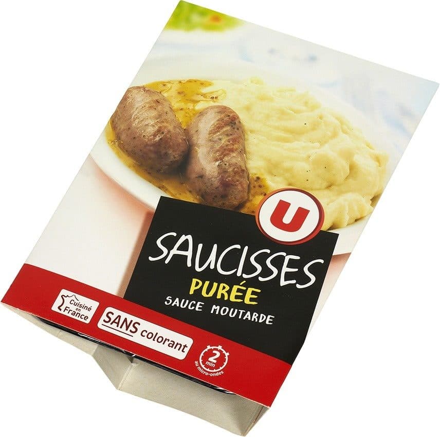 U Saucisses purée et sauce moutarde à l'ancienne packshot