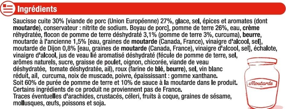 U Saucisses purée et sauce moutarde à l'ancienne packshot