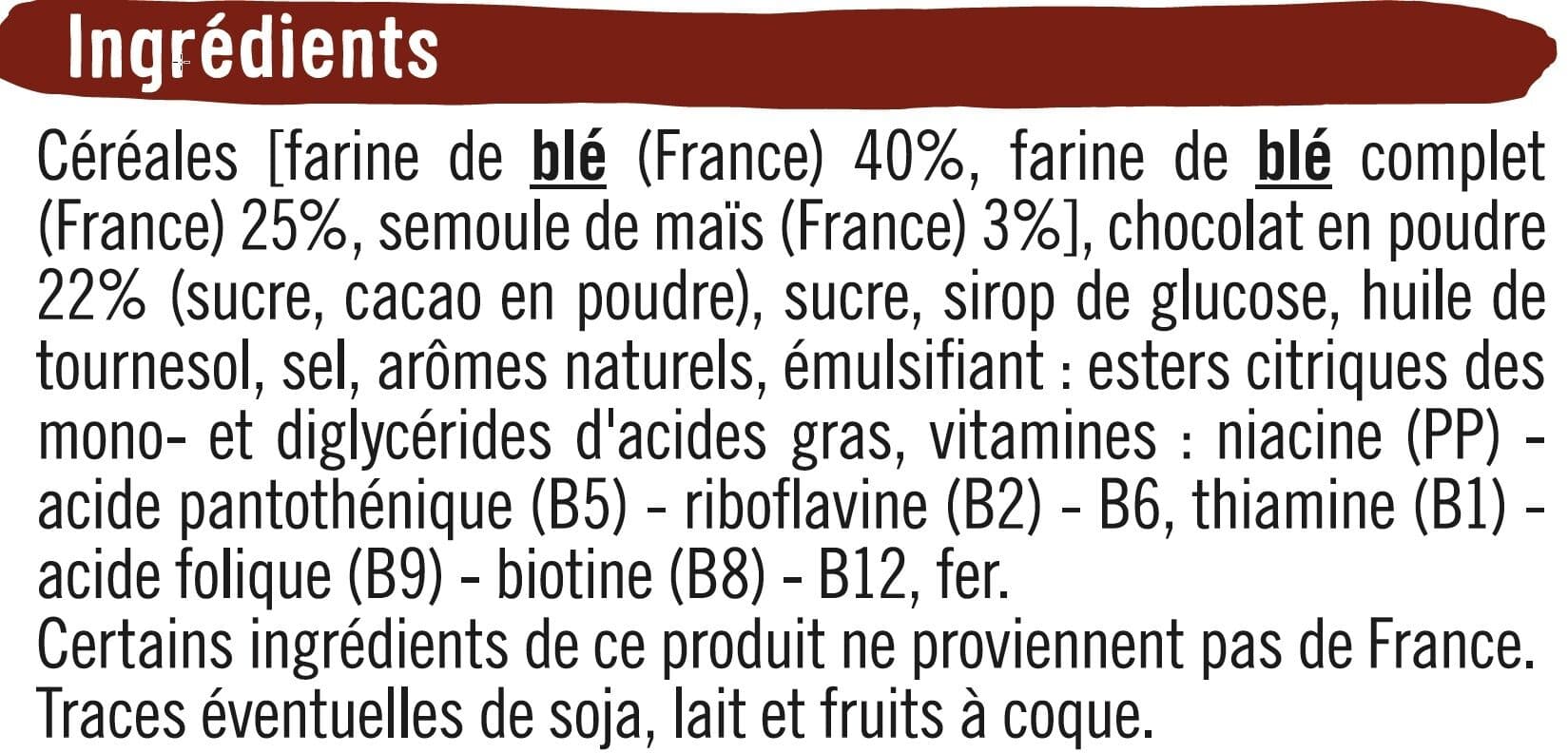 U Céréales pétales de blé chocolat packshot