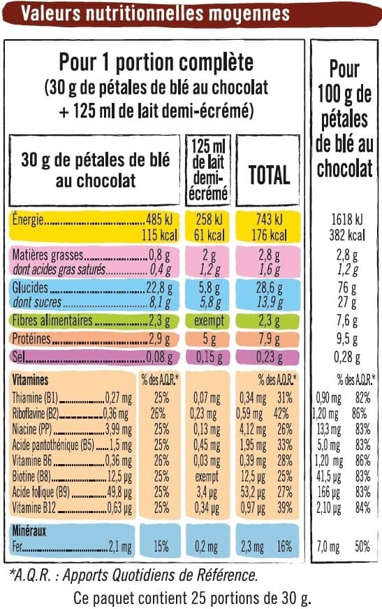 U Céréales pétales de blé chocolat packshot