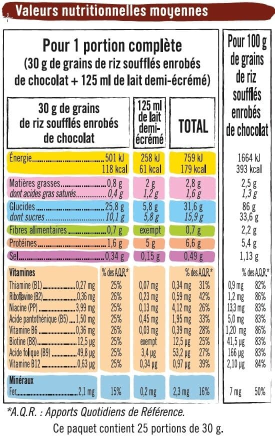 U Riz soufflé enrobé de chocolat packshot