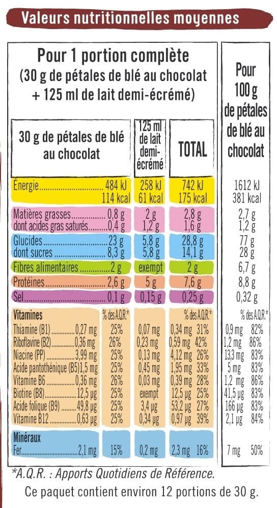 U Céréales pétales blé goût chocolat packshot