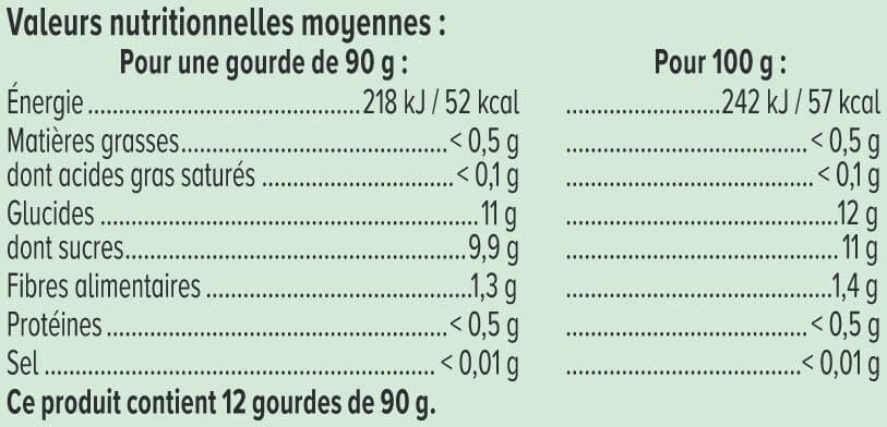 U Gourdes dessert fruitier à la pomme sans sucre ajouté 12x90g packshot