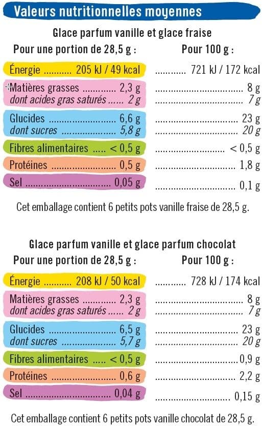 U Petits pots vanille fraise & vanille chocolat x12, 342g packshot