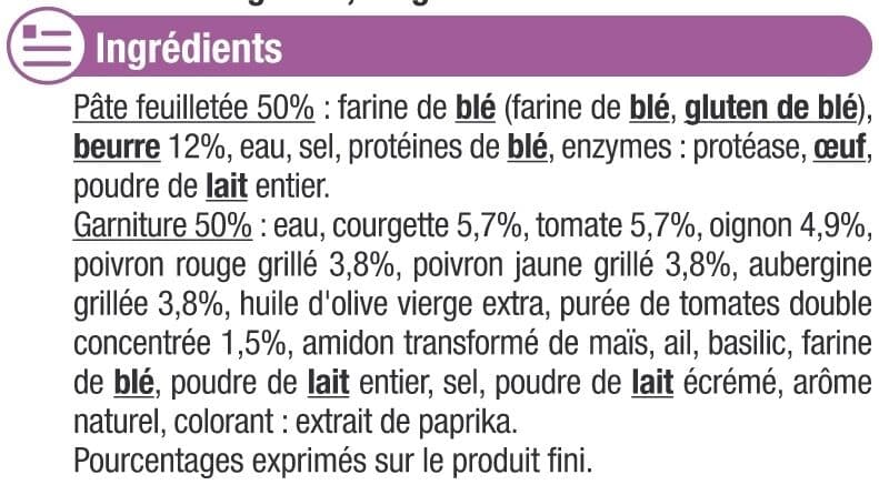 U Paniers feuilletés aux légumes du soleil - 4x100g packshot