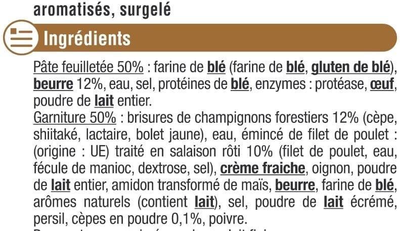 U Paniers feuilletés poulet mélange forestier - 4x100g packshot