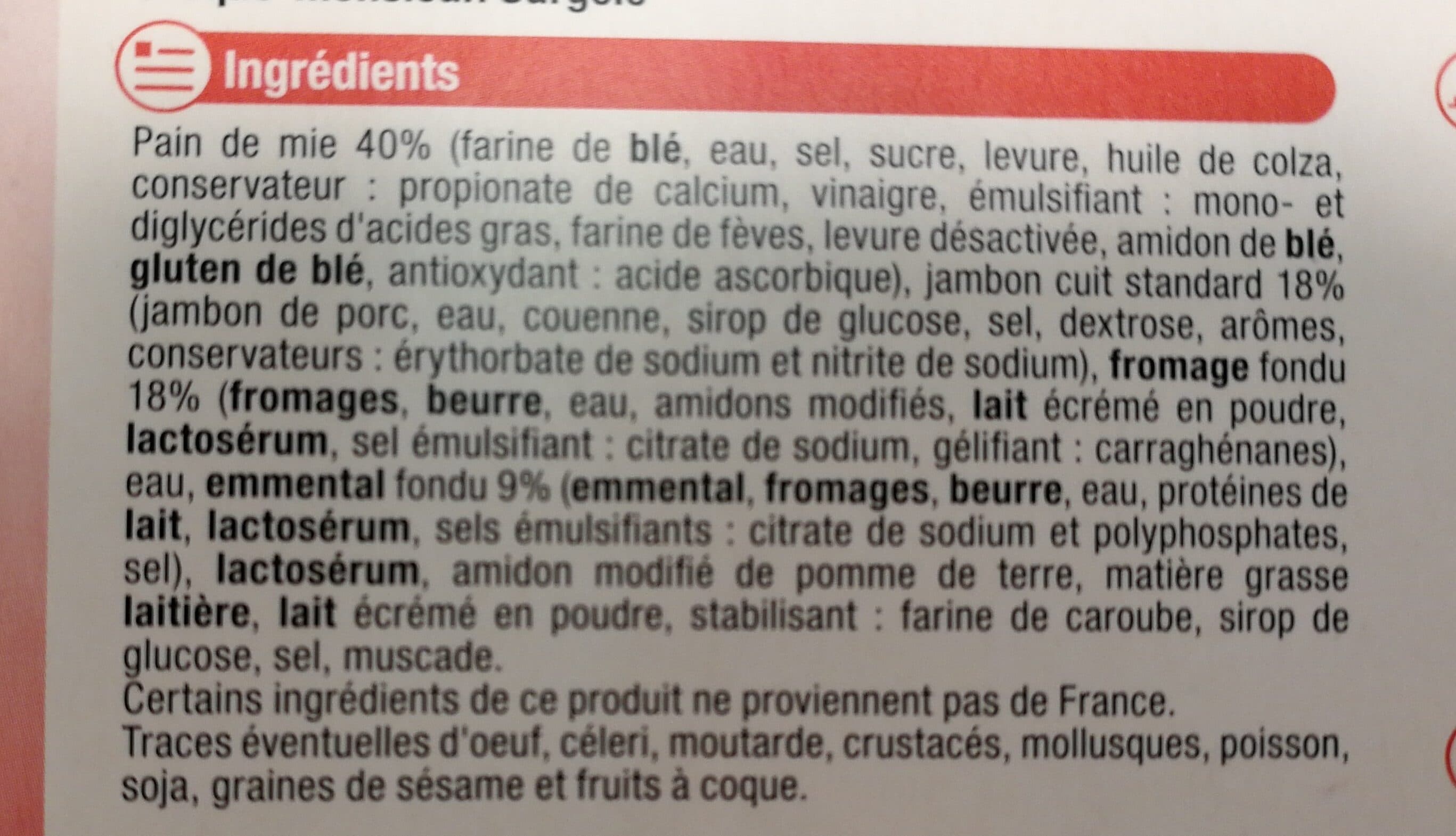U Croque Monsieur packshot