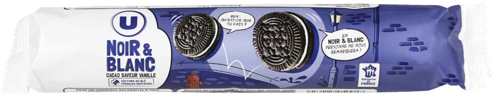 U Biscuits fourrés noir et blanc packshot