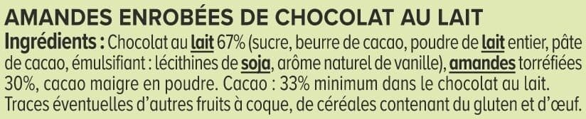 U Amandes chocolatées paquet de 125g packshot