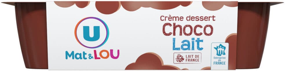 U Crème dessert bi-goût chocolat et lait 6x70g packshot