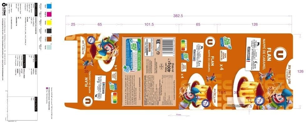 U Dessert lacté flan goût vanille nappé caramel 4x100g packshot