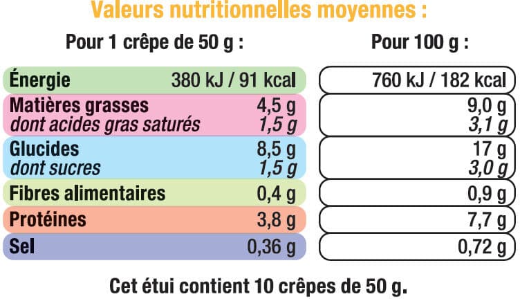 U Crêpes emmental 10 unités, 500g packshot