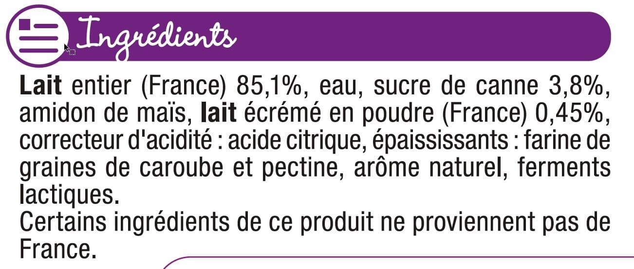 U P'tit lacté saveur nature sucré 6 mois, packshot