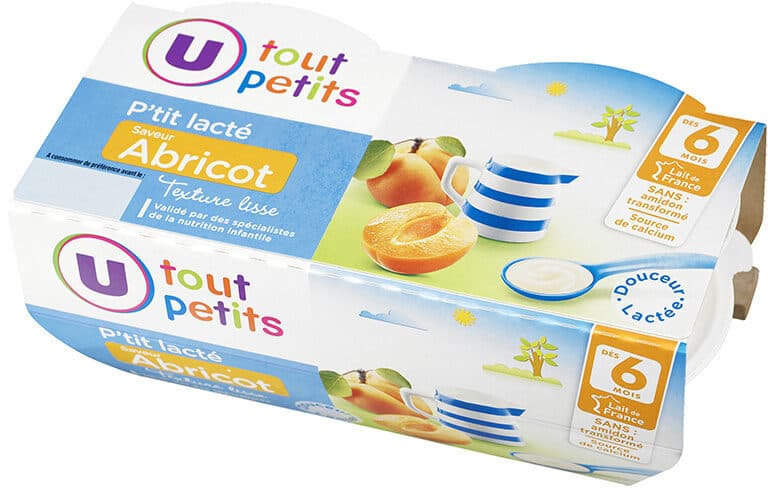 U P'tit lacté saveur abricot dès 6 mois, packshot