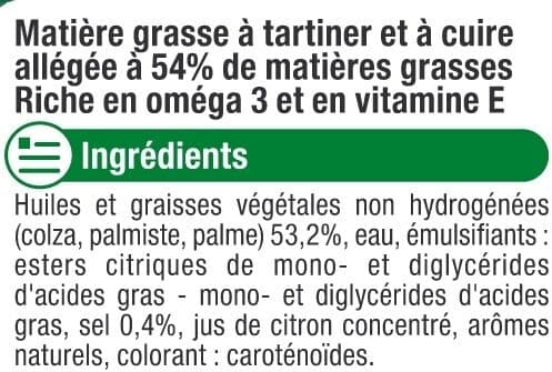 U Margarine grasse à tartiner et cuisson riche en Oméga 3 - 54%MG - 500g packshot