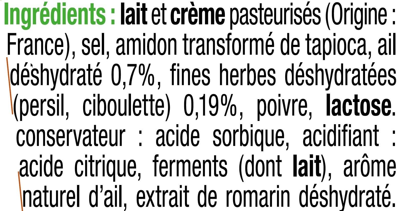 U Spécialité fromagère au lait pasteurisé dés de salade ail et fines herbes 33% de MG, 120g packshot