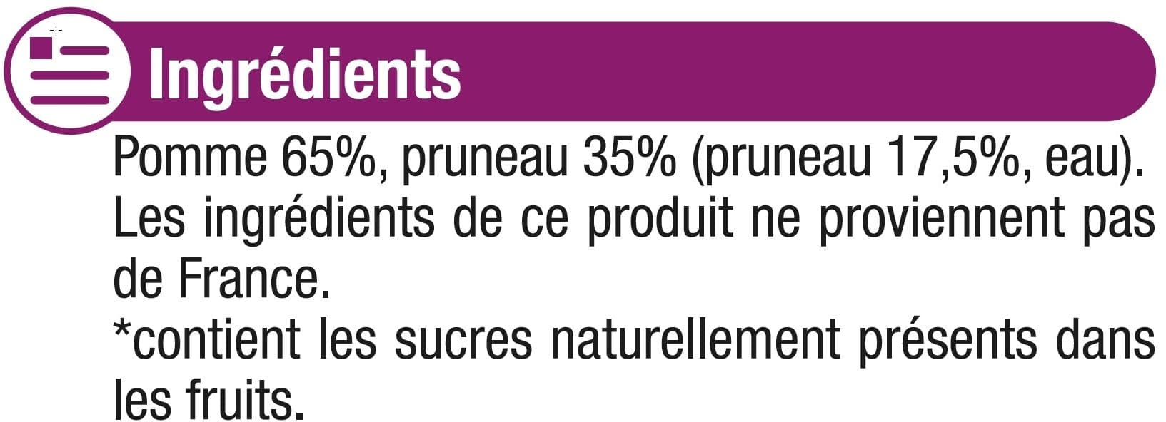 U Gourdes pomme pruneau sans sucre ajouté packshot