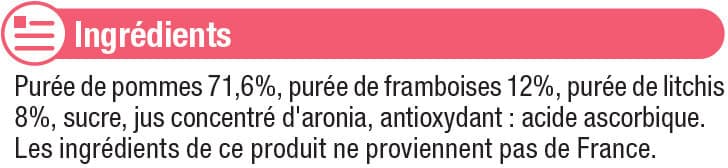 U Dessert aux fruits pommme framboise litchi allégé sucre 4x100g packshot