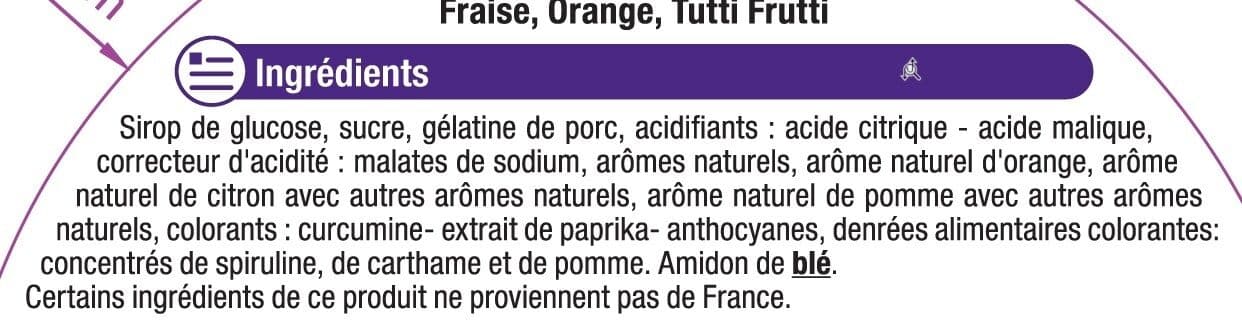 U Bonbons Assortiment gélifiés aromatisés qui piquent bac de 600g packshot
