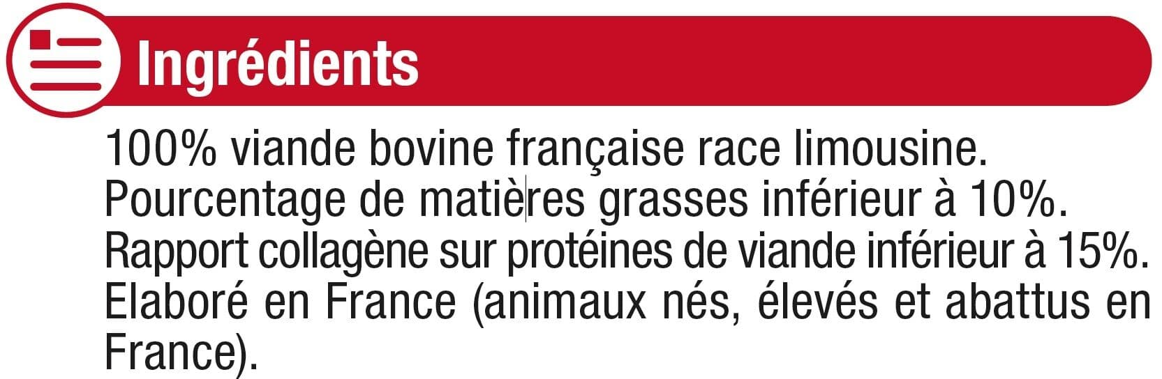 U Effeuillés steaks pur boeuf race limousin 10%mg VBF packshot