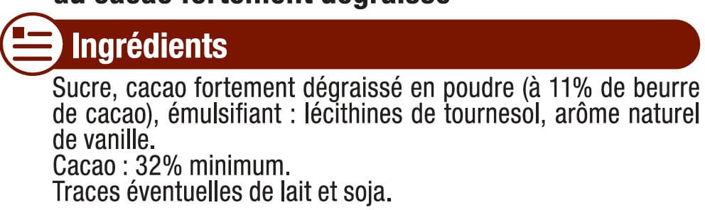 U Petit déjeuner chocolat en poudre instantané packshot