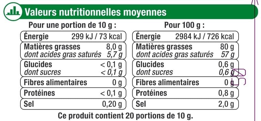 U Mini beurre demi sel 80% de MG, paquet de 200g packshot