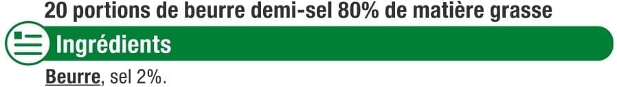 U Mini beurre demi sel 80% de MG, paquet de 200g packshot