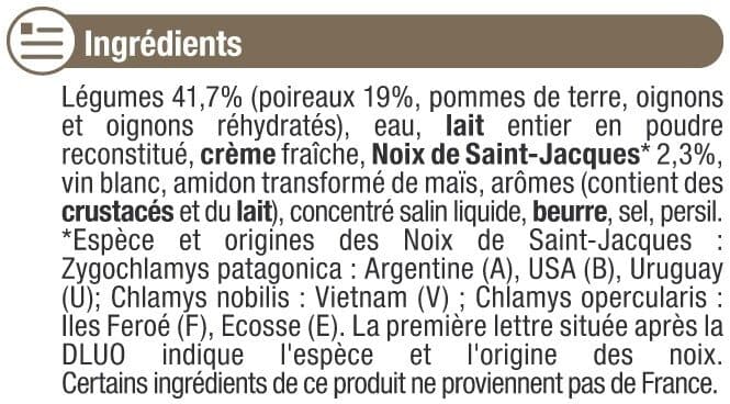 U Velouté poireaux SAINT JACQUES packshot