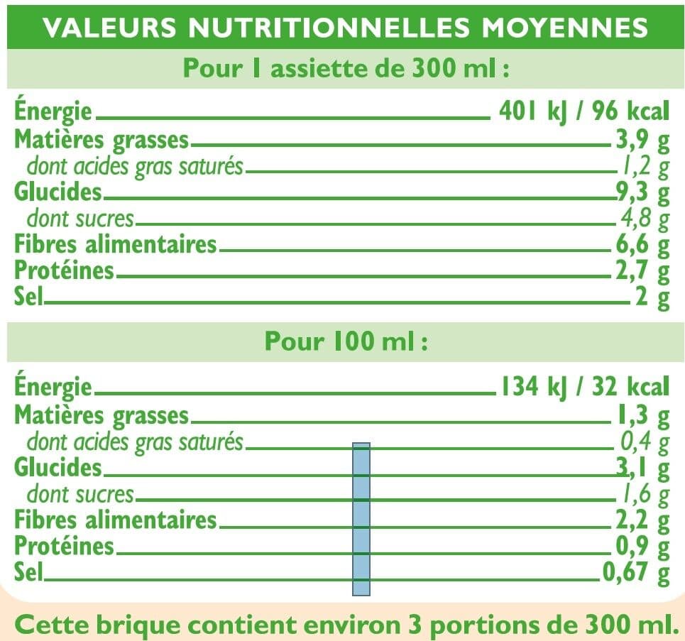 U Soupe Velouté de légumes verts bio, 1L packshot