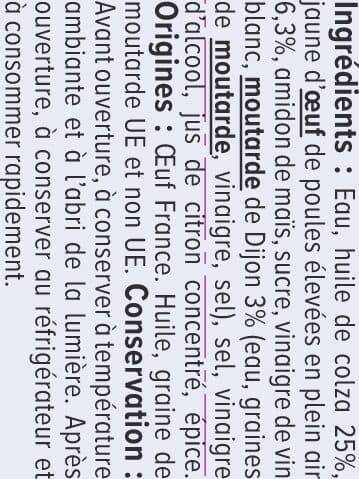 U Mayonnaise allégée en matières grasses à la moutarde de Dijon bocalde180g packshot