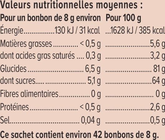U Assortiment de bonbons au caramel tendre paquet de 340g packshot