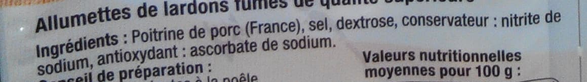 U Allumettes lardons fumés packshot