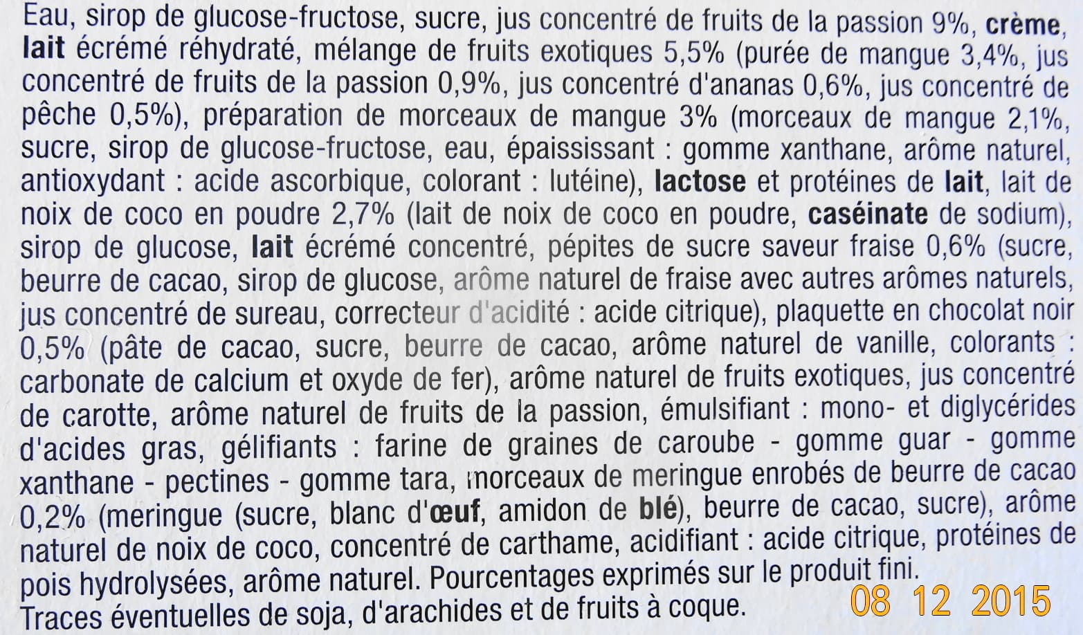 U Bûche glacée parfum coco passion et fruits exotiques packshot