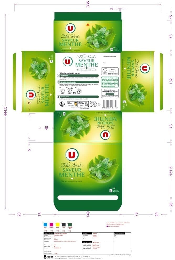U Thé vert saveur menthe packshot