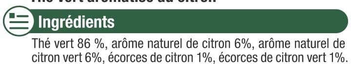U Thé vert aromatisé citron packshot